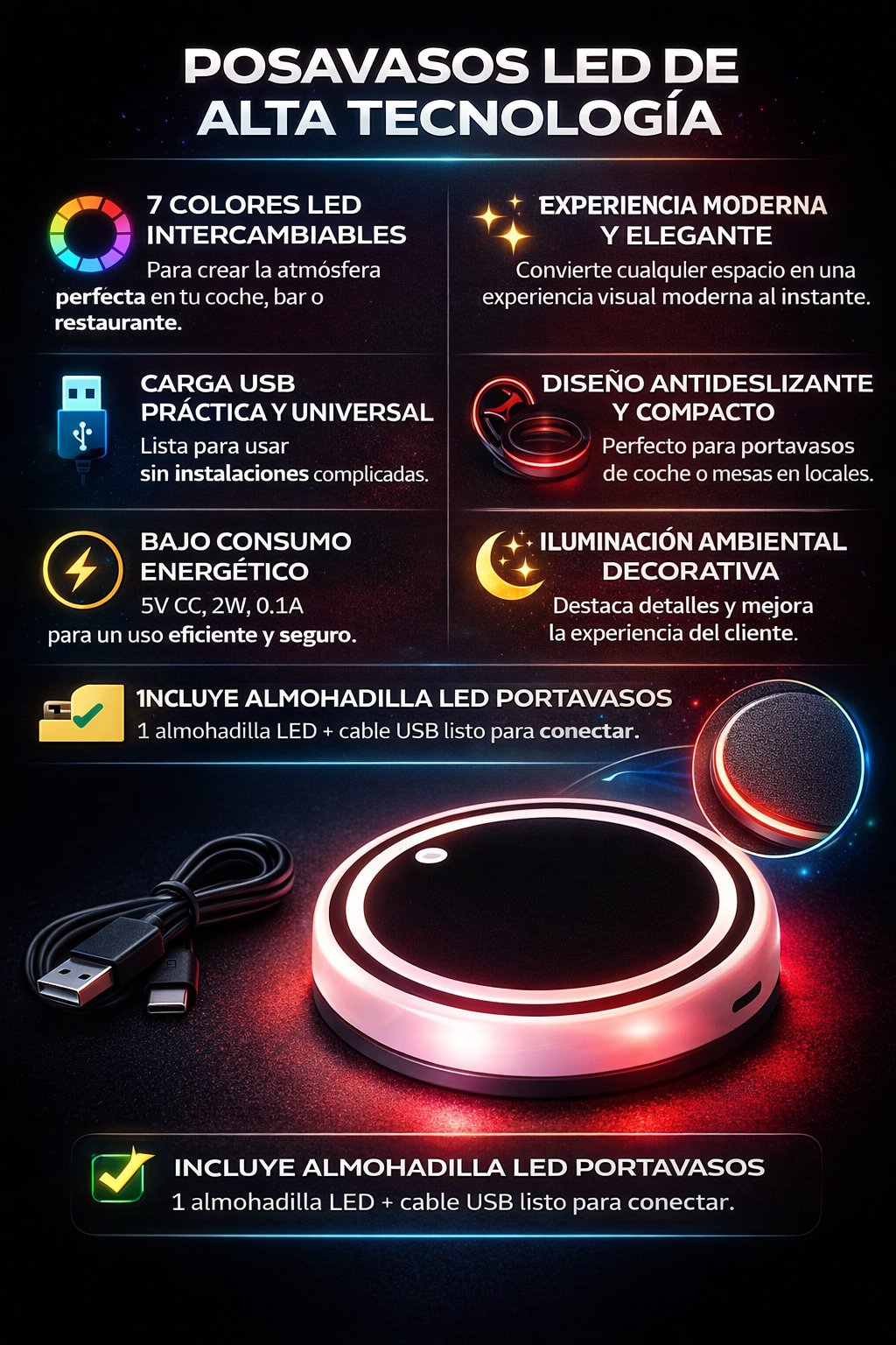 Posavasos Led Premium